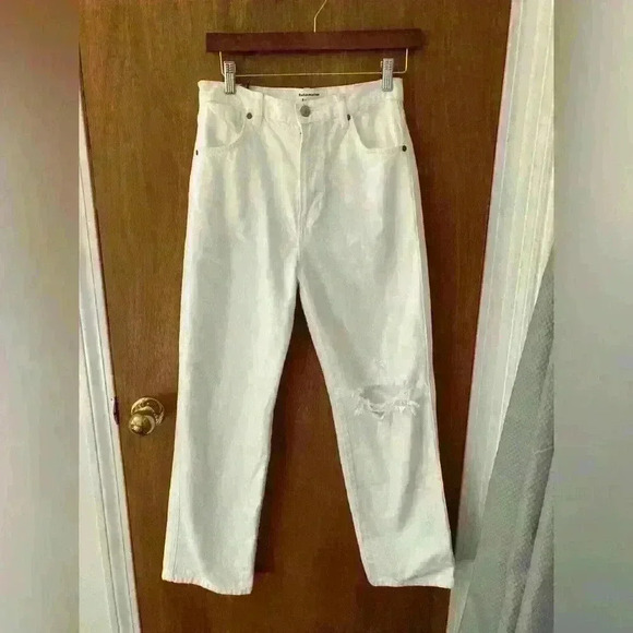 Reformation Cowboy High Rise Straight Jeans in White - Picture 1 of 4